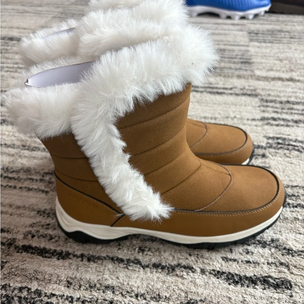 Lands' End Women's Expedition Faux Fur Waterproof Puffer Snow Boots